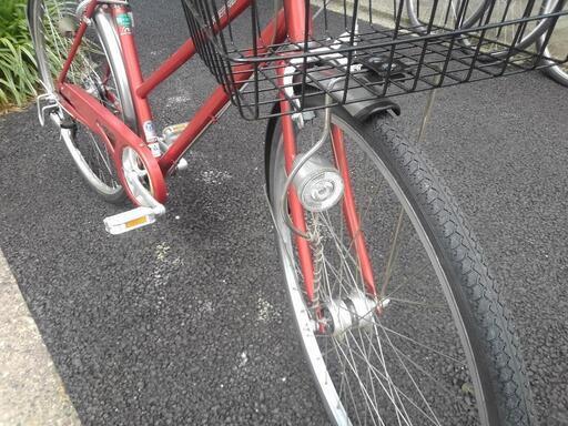 中古自転車3148 前後タイヤ新品！ 27インチ 6段ギヤ LEDオート