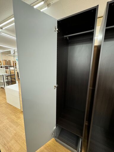 ★ジモティ割あり★ IKEA ミラー付クローゼット ダークブラウン H202×W50×D61 クリーニング済み KJ5602