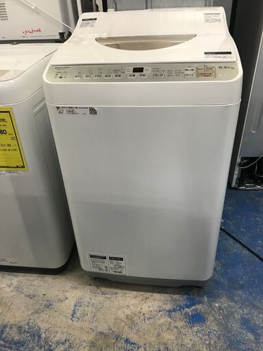 【FU896】★シャープ   縦型洗濯乾燥機 穴なし槽 ES-TX5E   2018年式   5.5㎏  シンプル おしゃれ  クリーニング済 堺市 深井 【ジャングルジャングル深井店】