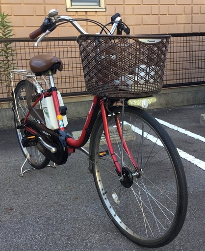 ＜整備済＞パナソニック 26インチ・電動アシスト自転車・内装3段変速 レッド・バッテリー大容量13.2ah・新品部品交換多めでお得品！清掃済みです 整備済＞パナソニック 26インチ・電動アシスト自転車・内装3段変速
