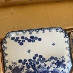 昭和レトロ】萩窯 染付 唐子 うつわセット