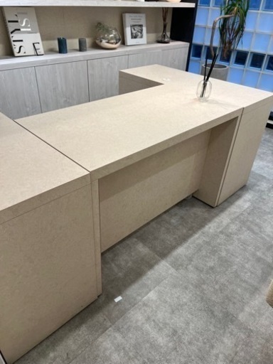 【美品】大理石風　特注デスク　机　袖机　棚\n