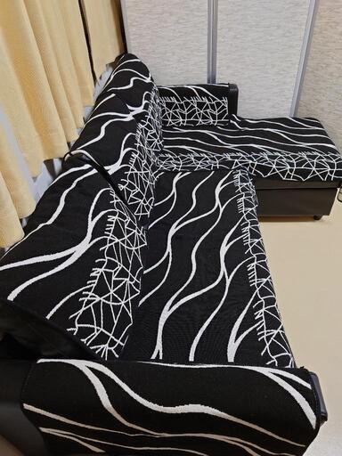 傷･汚れに強い合成皮革 カウチソファベッドニトリの家具 ソファ