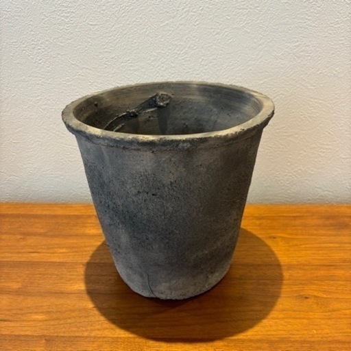 植木鉢 おしゃれ 素焼き ジャンクポット15cm 5号 グレー 穴あり 受け皿なし　陶器鉢 アンティーク シャビー プランター 鉢 ガーデニング 室内 鉢植え 園芸 観葉植物 多肉植物 塊根植物 サボテン 人工観葉植物 花