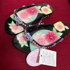 【未使用品　タグ付き】マザウェイズ　女の子キッズ浴衣用　下駄　