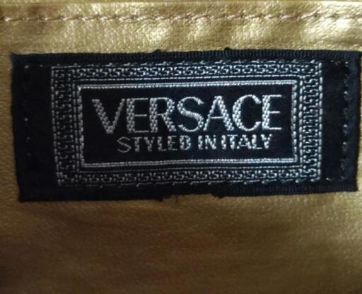 ヴェルサーチ VERSACE - PVC(塩化ビニール)×レザー イエロー×黒×ブラウン 豹柄 ポーチ/バッグ ・お値下いたします。