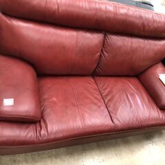 ソファー ローソファー 合皮 ロータイプ シンプル 2人掛け 二人掛け 2P ワインレッド レッド おしゃれ 堺市 石津【ジャングルジャングルサカイ石津店】 値下げしました！ソファー ローソファー 合皮 ロータイプ シンプル 2人