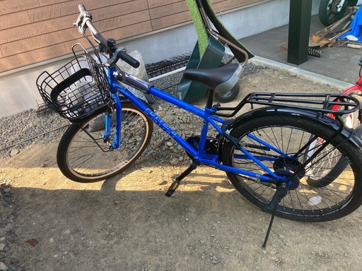 自転車　子ども　24インチ　ブルー