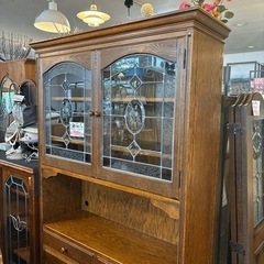 三越ブルージュ 三越 ブルージュ カップボード キッチンボード ボード 食器棚 茶棚 カントリー おしゃれ インテリア シンプル ナチュラル ステンドガラス 