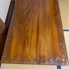 軽井沢彫り　ローテーブル　座卓　