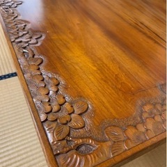 軽井沢彫り　ローテーブル　座卓　