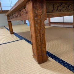 軽井沢彫り　ローテーブル　座卓　