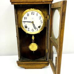 稀少】TRADE MARK M トレードマーク ゼンマイ式 振り子時計 アンティーク 明治時代 柱時計