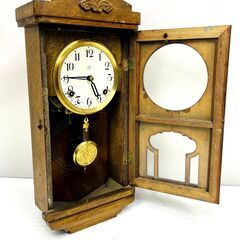 稀少】TRADE MARK M トレードマーク ゼンマイ式 振り子時計 アンティーク 明治時代 柱時計