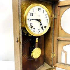 稀少】TRADE MARK M トレードマーク ゼンマイ式 振り子時計 アンティーク 明治時代 柱時計