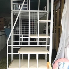 ニトリ シングル 2段階式 階段付ロフトベッド フレーム 空間活用 ホワイト