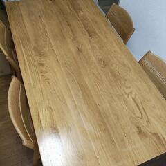 【決定しました】無垢ダイニングテーブルセット（美品）【値段交渉可】
