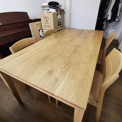 【決定しました】無垢ダイニングテーブルセット（美品）【値段交渉可】
