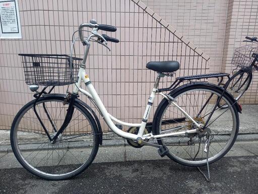 B1673 シティーサイクル　アサヒ　26インチ　オートライト　外装6段