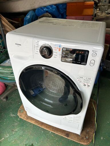 即決 激安 アイリスオーヤマ ドラム洗濯機 FL81R ファミリー用 2023年 中古 動作品 中川区 直引き可 中川区西伏屋～5k以内配達設置無料〜 激安 早い者勝ち！アイリスオーヤマ 洗濯機 ドラム式洗濯機 8kg 温水洗浄 皮脂汚れ 部屋干し 節水 ホワイト 幅607mm 奥行672mm FL81R