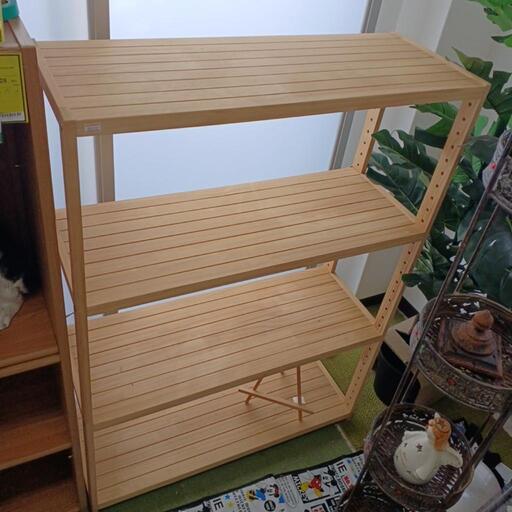★ジモティー割あり★未使用品　4段ｳｯﾄﾞﾗｯｸ　ﾄﾞｳｼｼｬ 現状販売 高さ(H)110× 幅(W)79.5× 奥行(D)30（cm)【joh1756】