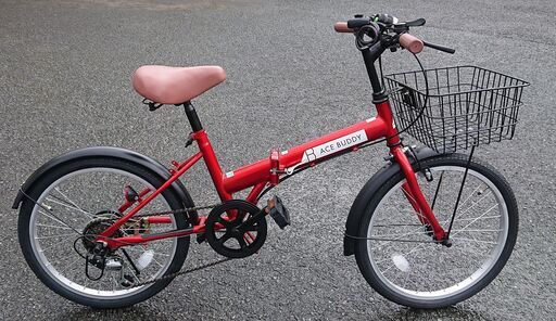 山口市、新品同様折り畳み6段変速自転車20インチ￥14980⇒￥9800❗前かご付き