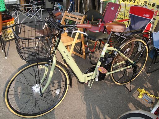 美品　激安　使用少　21テクノロジー　26インチ　折りたたみ式　電動アシスト自転車　AO260　ALL-ONE　カラー：マットオリーブ