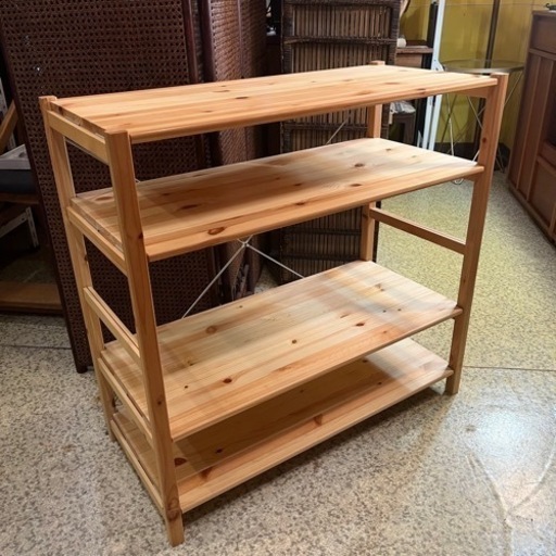 《売約済》【武蔵小山店】　無印　無印良品　MUJI オープンシェルフ　シェルフ　棚　ラック　ユニットシェルフ　パイン材　パイン　無垢材　木製　カントリー　ナチュラル
