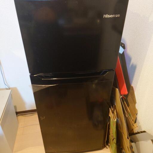 Hisense ハイセンス 冷蔵庫 幅47.5cm 124L 右開き HR-K12HB ブラック 2ドア スリム 小型 コンパクト 一人暮らし