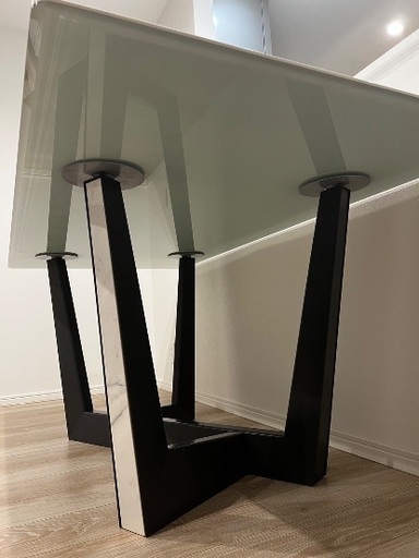 大理石ダイニングテーブル 美品 イタリア製 豪華ホワイト ダイニング