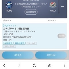 横浜F・マリノスVS  FC町田ゼルビア チケット