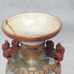 骨董品 【九谷焼】 花瓶 壺 ツボ ◐サイズ 約 高さ36 太い径18 ☆画像
