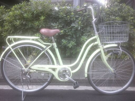 整備済み中古自転車　26インチ　税別￥9.980-　外装６段　LEDオートライト　黄緑716