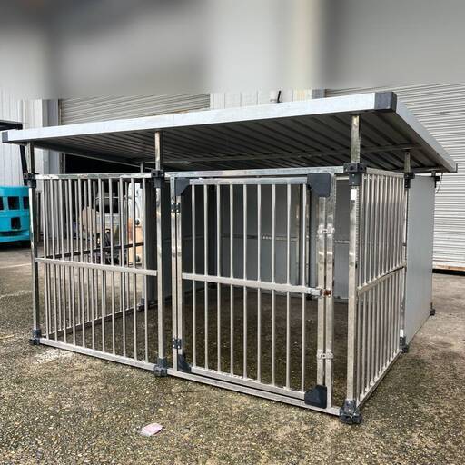 WY13/3 ステンレス ドッグハウス 犬小屋 大型犬 中型犬 マルチサークルハウス 屋外用 屋根付き 坪 ★直接引き取り限定 ★千葉県市川市　