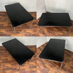 🔷🔶🔷WY13/19 USMハラー Haller テーブル ミーティング デスク オフィス オーク ダイニングテーブル ブラック 黒 W125cm ★直接引取歓迎〇　🔷🔶🔷