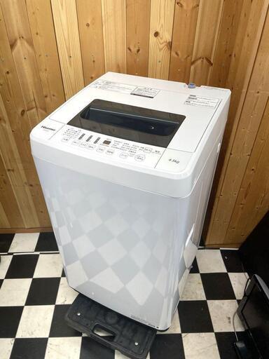 全自動洗濯機　Hisense 全自動洗濯機　HW-T45C 2018年製　4.5kg　ホワイト　単身様　生活家電