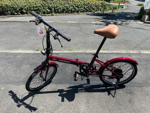 リサイクルショップどりーむ天保山店　No1275　自転車　折り畳み自転車　CHEVROLET　ワインレッド