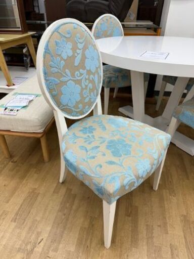 ドリーム川西店御来店限定】 ダイニングセット ホワイト/ブルー H720  