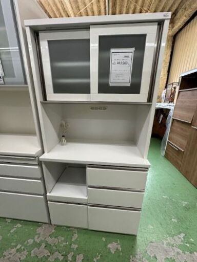 【ドリーム川西店御来店限定】 三幸ジャパン 2枚扉オープンボード ホワイト H1805×W890×D485 クリーニング済み 【2001245255600638】