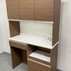 NITORI/ニトリ キッチンボード リガーレ 幅120 食器棚 ミドルブラウン 
