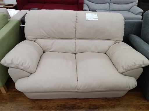 ★ジモティ割あり★  2人掛けソファー ベージュ H83×D156×W86 クリーニング済み MT1671