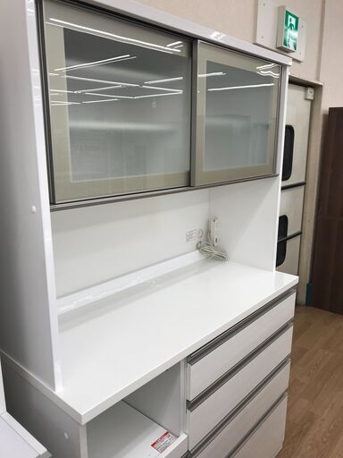 R1168) ニトリ キッチンボード ポスティア100KB WH 食器棚 店頭取引大