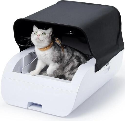 猫トイレ 自動:自動ネコトイレ 内蔵バッテリー付き 飛散防止 自動清掃 組立しやすい