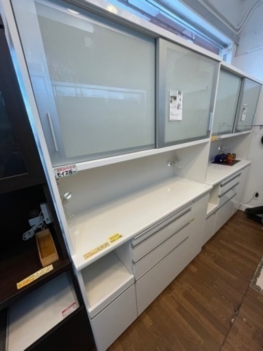値下げしました！配達可【松田家具】【食器棚/幅140cm】クリーニング済み【管理番号11607】