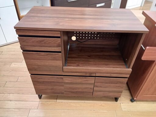 ★ジモティ割あり★  レンジ台 ブラウン H90×D45×W90 クリーニング済み TK2581