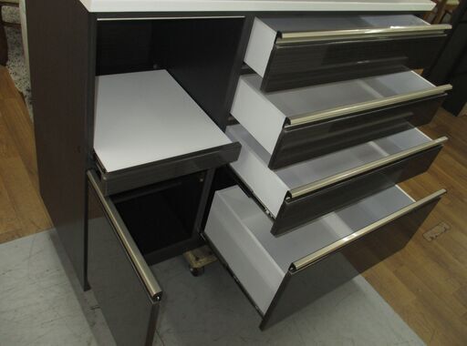 近藤産業 モダンキッチンボード、食器棚、幅120cm Usedキレイ 食器棚