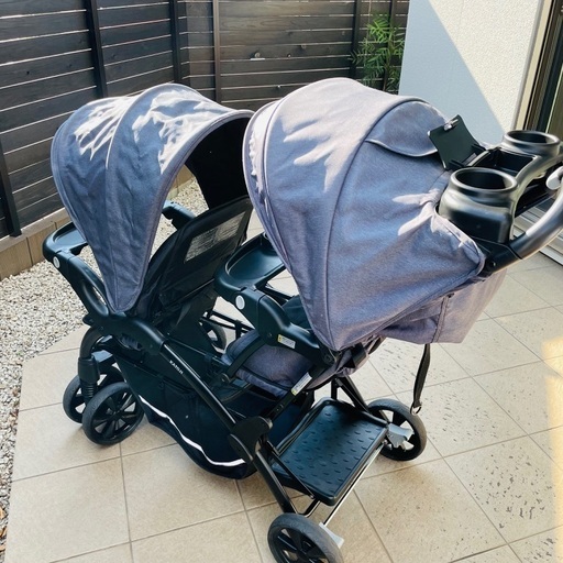 KATOJI ダブルベビーカー 2人でゴーDX ネイビーデニム カトージ 2人で