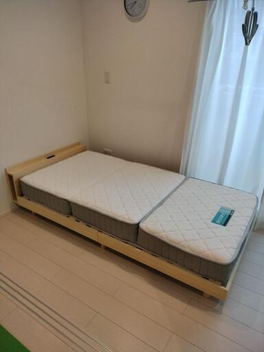シングルベッド　マットレスセット　すのこベッド　ポケットコイルマットレス