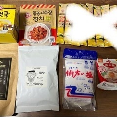 いろんな食品詰め合わせ韓国食品、塩、味の素、コーヒー豆、万能だし...