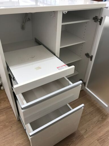 ☆ジモティ割あり☆ 食器棚 ブラウン W88×D46.7×H175.5 クリーニング